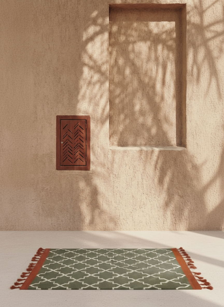 Olive Terracotta Flat Kilim