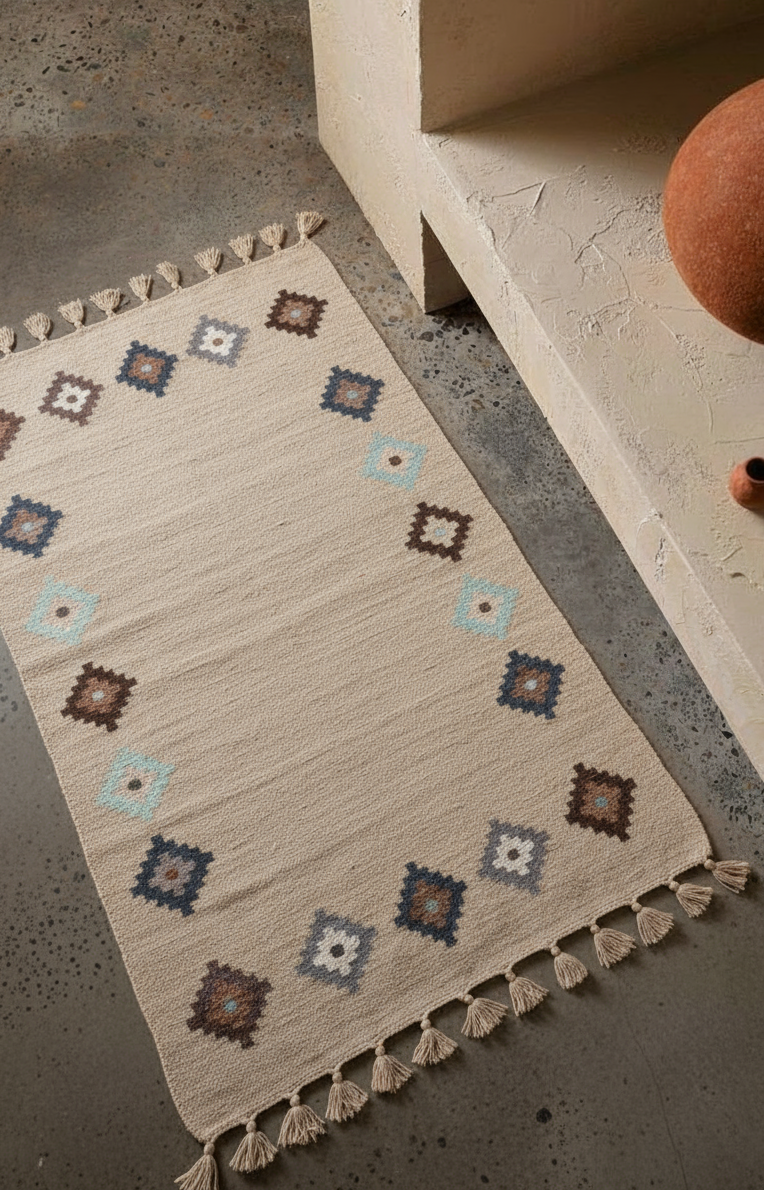 Diamond Beige Flat Kilim
